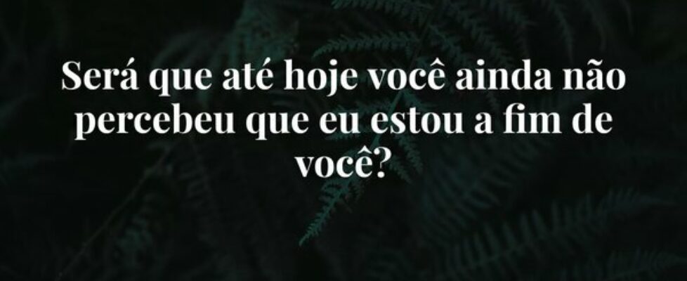 Será que até hoje você ainda não percebeu que eu e... Ivo Mendes Morais