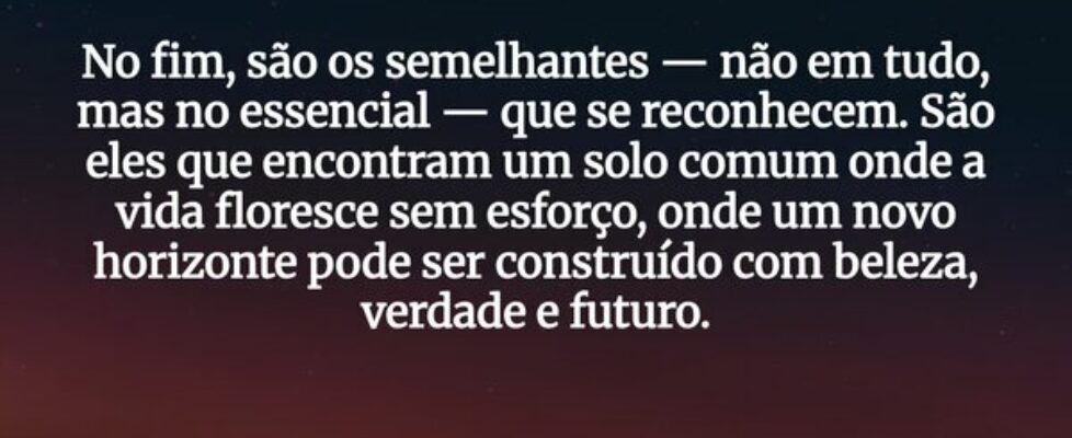 No fim, são os semelhantes — não em tudo, mas no e... J Rabello de Carvalho (Mexicano)