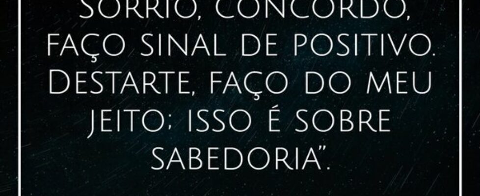 “Sorrio, concordo, faço sinal de positivo. Destart... Jean Cavalcante