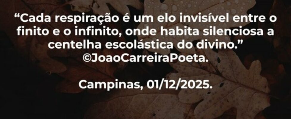 ⁠“Cada respiração é um elo invisível entre o finit... JoaoCarreiraPoeta