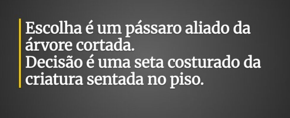 Escolha é um pássaro aliado da árvore cortada. ⁠De... kielyam_principe