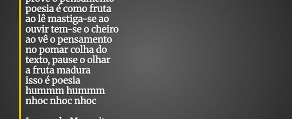 Colha uma palavra  prove o pensamento poesia é com... Leonardojjms