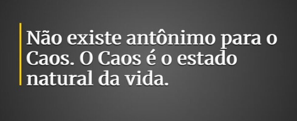 Não existe antônimo para o Caos. O Caos é o estado... Leonardo Ostrowski