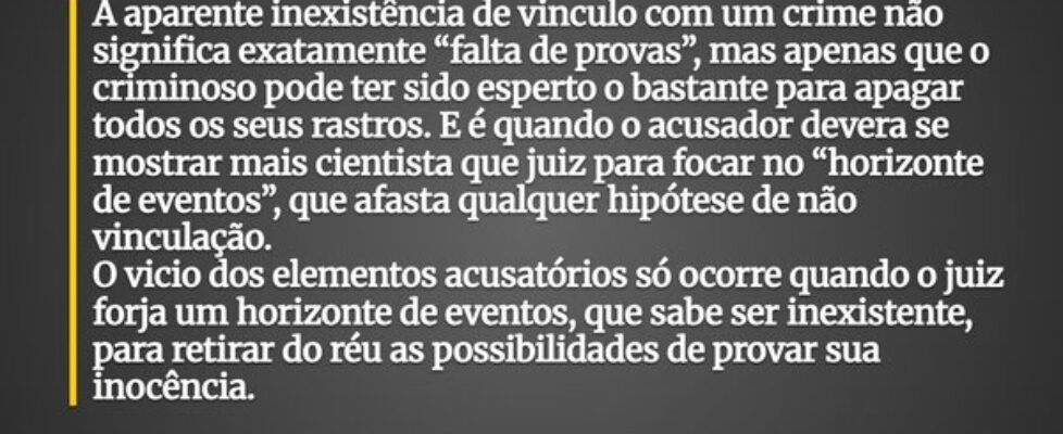 A aparente inexistência de vinculo com um crime nã... Luiz Roberto Bodstein