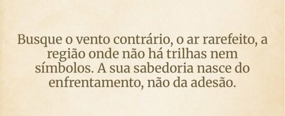 Busque o vento contrário, o ar rarefeito, a região... Marco Aurélio Martins
