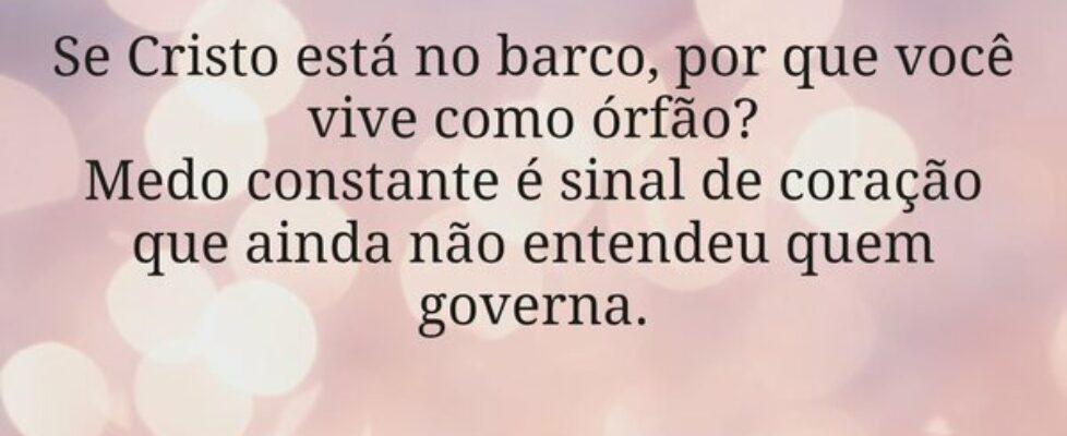 Se Cristo está no barco, por que você vive como ór... Miriamleal