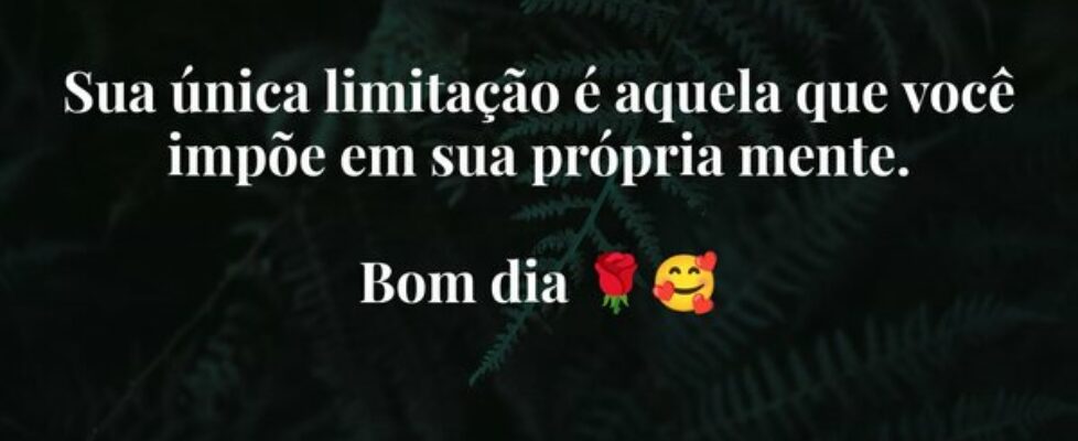 Sua única limitação é aquela que você impõe em sua... nilcitações