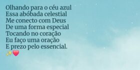 Olhando para o céu azul
Essa abóbada celestial 
Me... Noélia Dantas