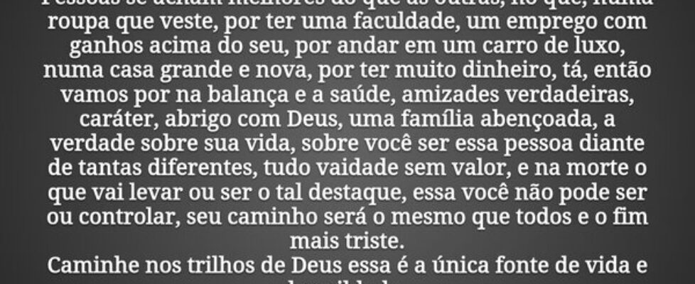 Pessoas se acham melhores do que as outras, no que... Richard Arter Migliorini