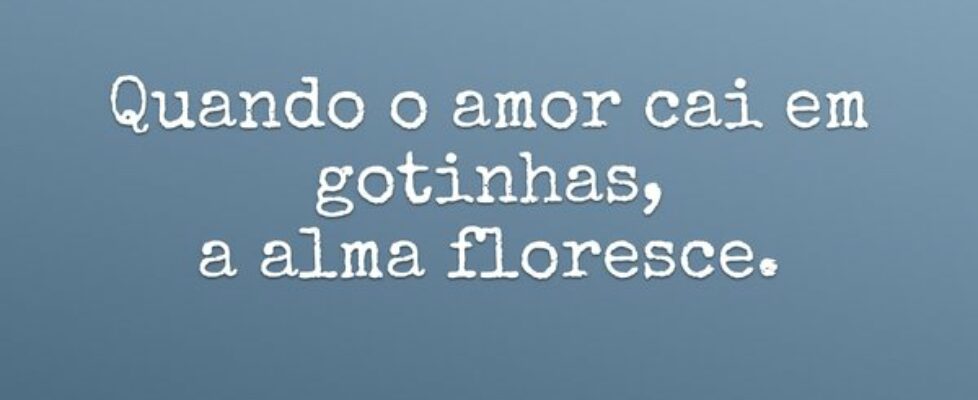 Quando o amor cai em gotinhas, a alma floresce.... Rosana Figueira