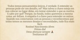 Todos temos pensamentos únicos, é verdade. E enten... ROSINEI NASCIMENTO ALVES