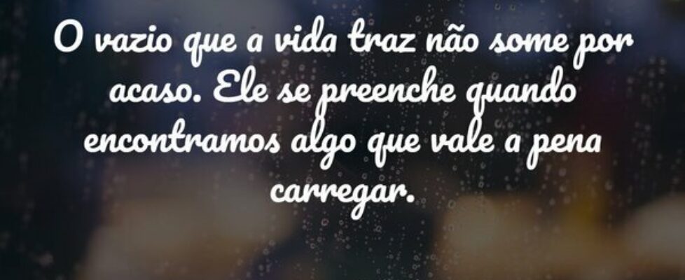 O vazio que a vida traz não some por acaso. Ele se... Stackyz