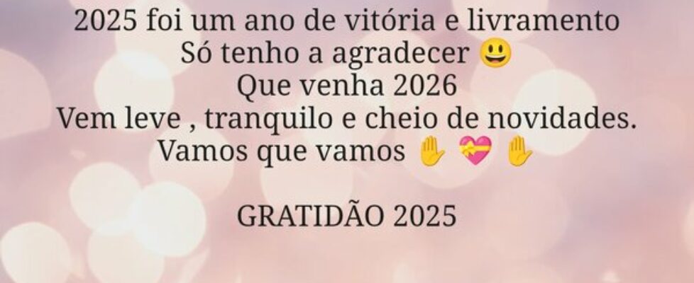 2025 foi um ano de vitória e livramento  Só tenho ... Starisy2