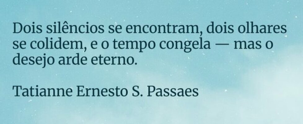 Dois silêncios se encontram, dois olhares se colid... Tatianne Ernesto S. Passaes