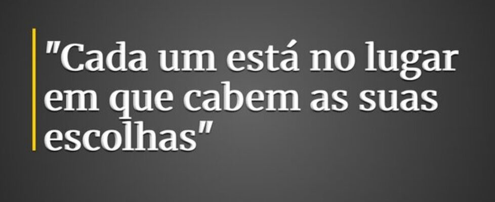 "Cada um está no lugar em que cabem as suas e... Thiago Carvalho