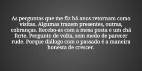 As perguntas que me fiz há anos retornam como visi... Tiago Scheimann