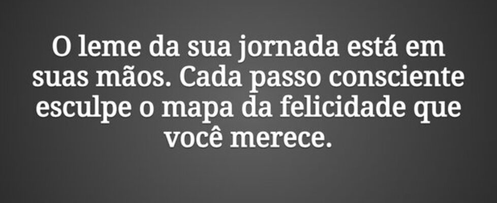 O leme da sua jornada está em suas mãos. Cada pass... Tiago Scheimann