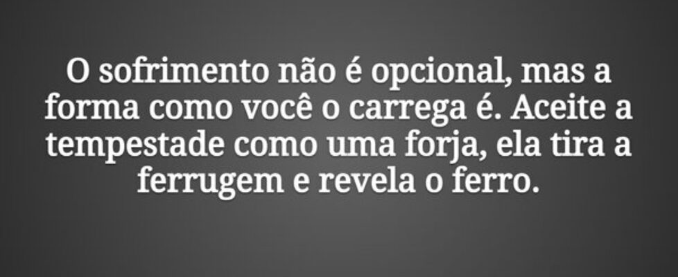 O sofrimento não é opcional, mas a forma como você... Tiago Scheimann