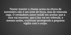Tentar manter a chama acesa na chuva de novembro n... Tiago Scheimann