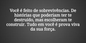 Você é feito de sobrevivências. De histórias que p... Tiago Scheimann