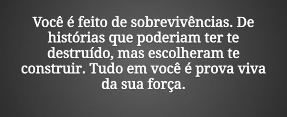 Você é feito de sobrevivências. De histórias que p... Tiago Scheimann