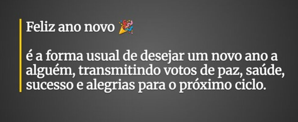 Feliz ano novo 🎉  é a forma usual de desejar um ... Vanessa Instagram