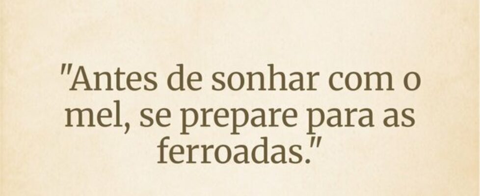 "Antes de sonhar com o mel, se prepare para a... Wesley D Amico